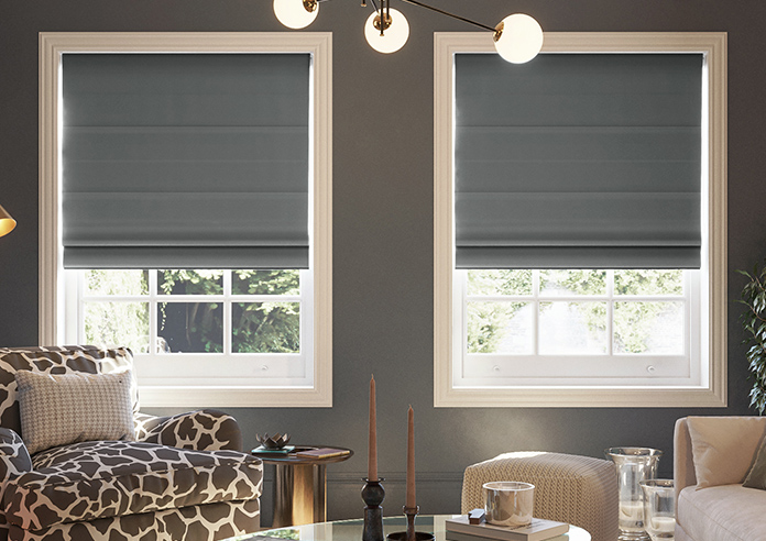 Kyoto Faux Silk, Anthracite - Roman Blind - Image 3